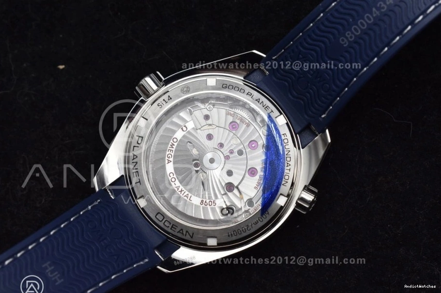 Clone Ocean Co-Axial Dial Super Strap Blue GMT A8605 600M Best Blue VSF on Edition Ceramic Trendsetting Planet 43.5mm Bezel 1009 Rubber 1:1 0313